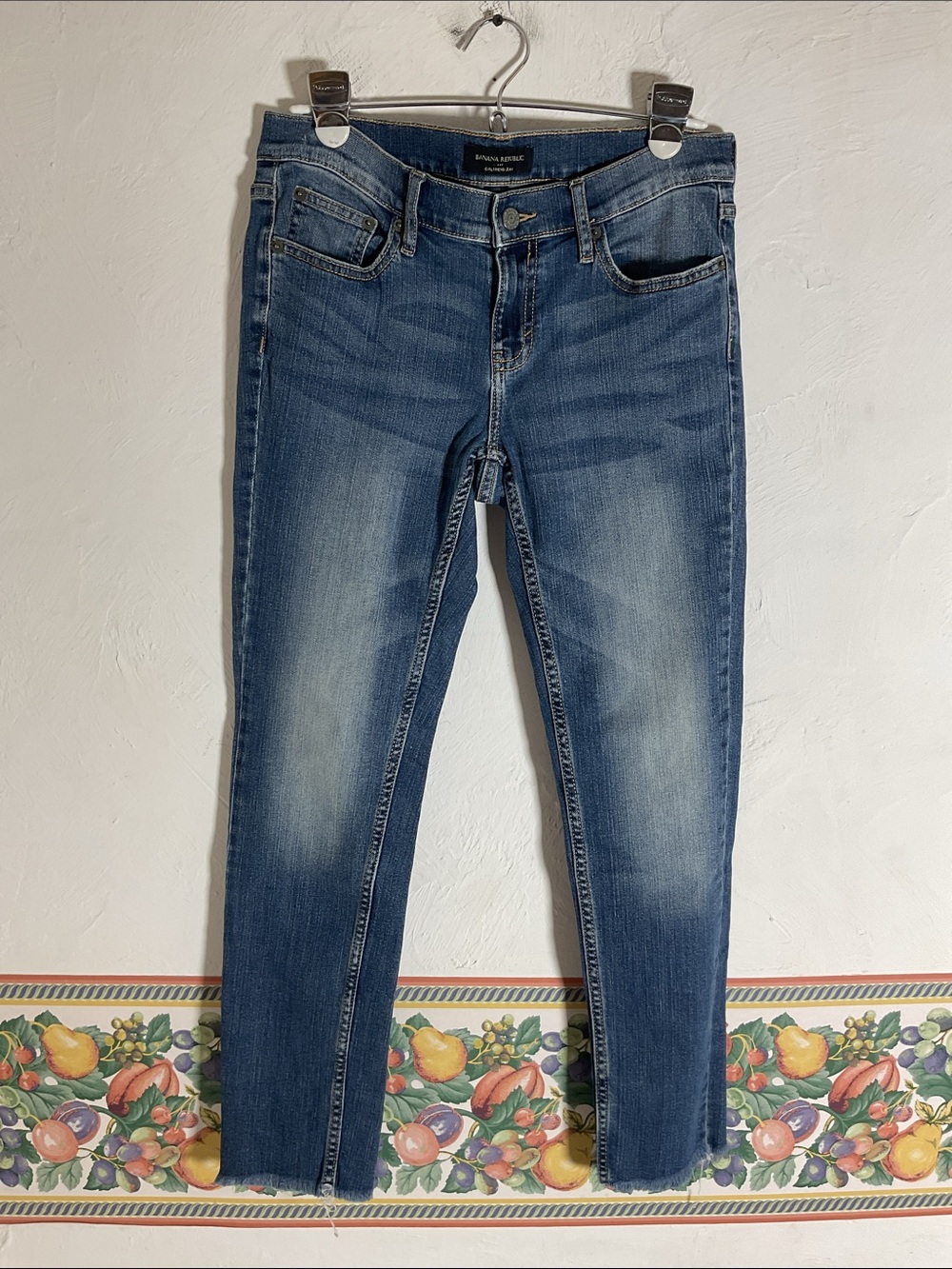 Banana Republic Girlfriend Jeans Raw Hem Ankle Denim Size 25/0